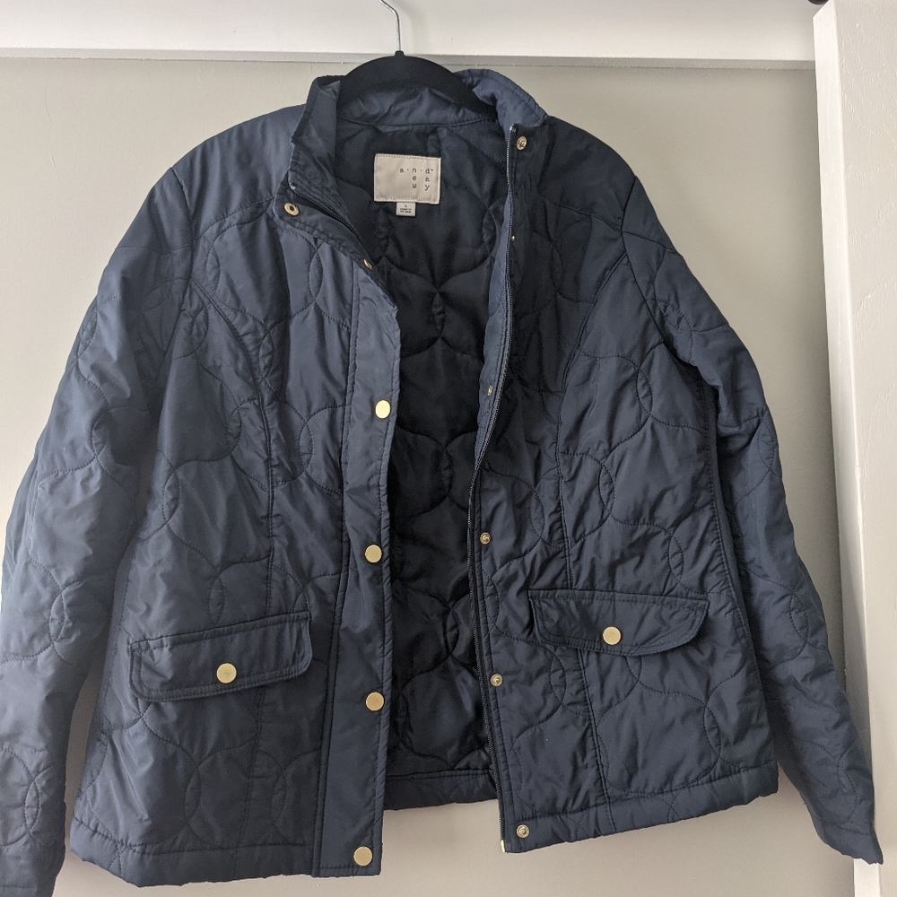 Navy quilted jacket